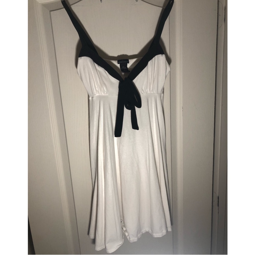 White dress with black straps